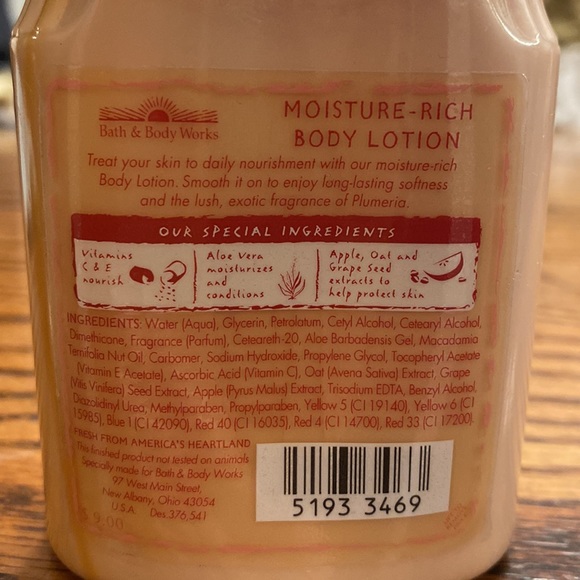 Vintage 90s Bath & Body Works Plumeria Moisture Rich Body Lotion - Picture 5 of 6